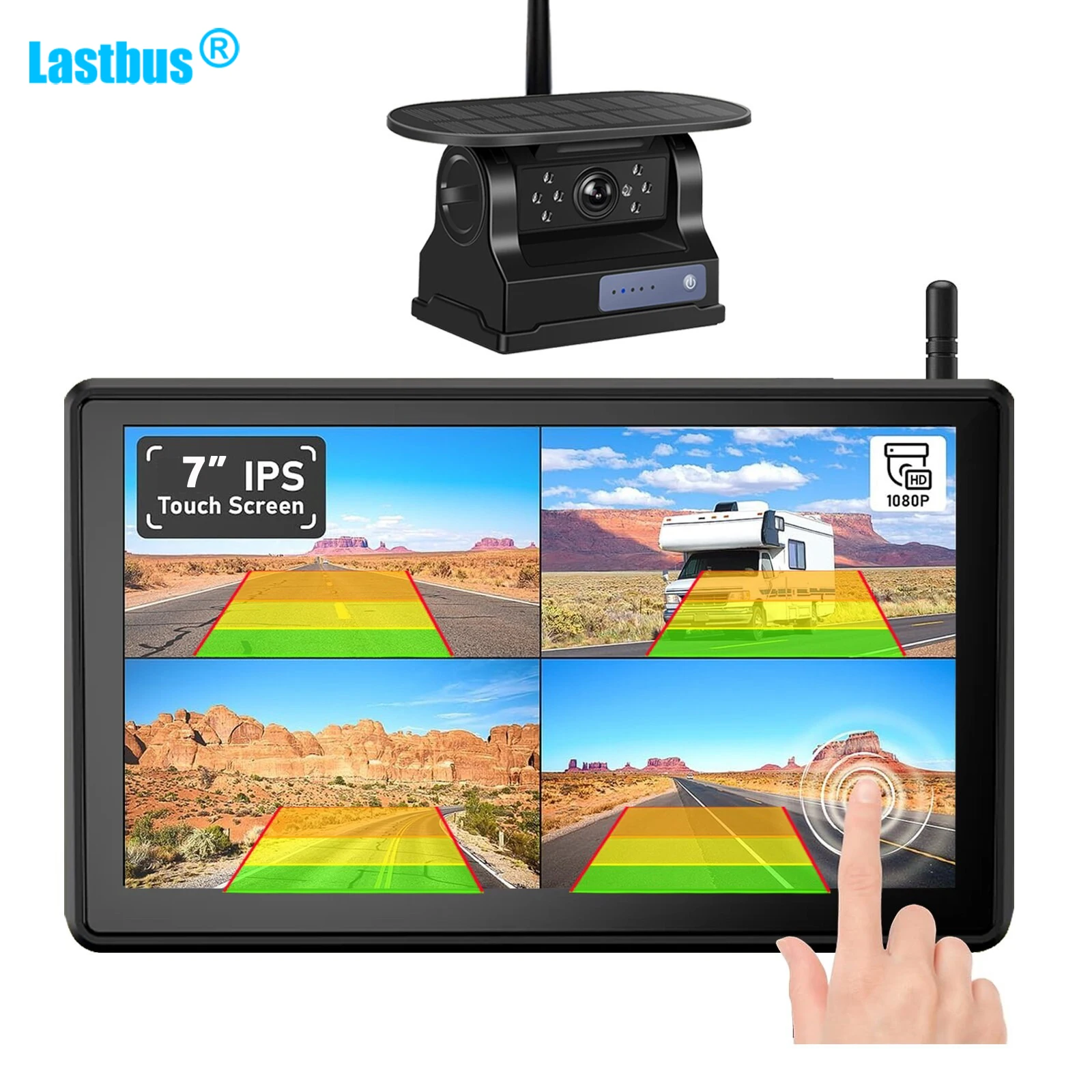 Lastbus 7" Touch Screen DVR Rear View Monitor With Solar Magnetic Wireless RV Backup Camera For RV Truck Bus Trailer Camper
Lastbus 7" Touch Screen DVR Rear View Monitor With Solar Magnetic Wireless RV Backup Camera For RV Truck Bus Trailer Camper