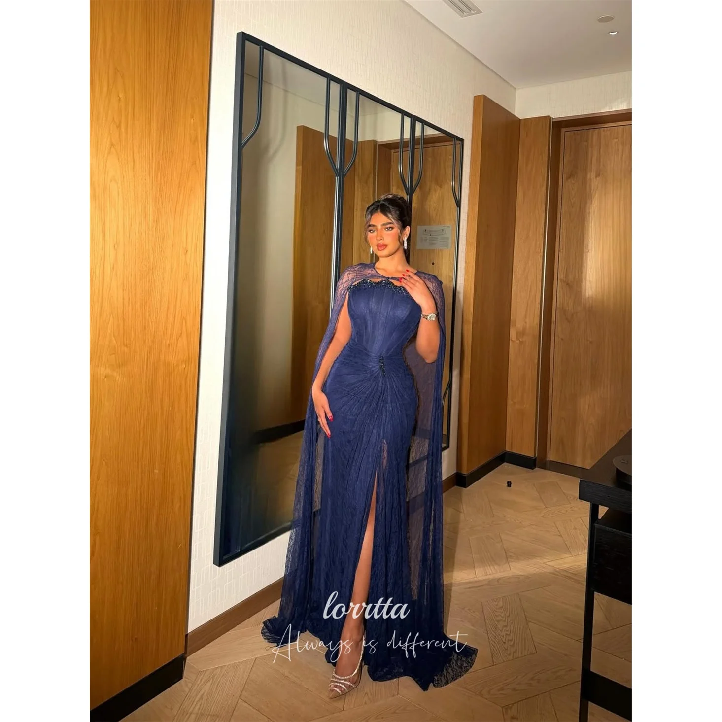 Lorrtta Tulle O-Neck Navy Mermaid Evening Dress 2026 Prom Dress Ruched Elegant Luxury Formal Women's Customized فساتين براند
Lorrtta Tulle O-Neck Navy Mermaid Evening Dress 2026 Prom Dress Ruched Elegant Luxury Formal Women's Customized فساتين براند