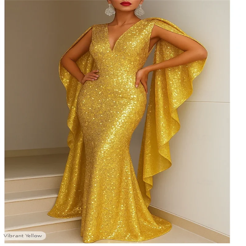 Mermaid / Trumpet Floor Length Ball Gown with Cape Evening Gown Formal Dress Elegant Glittering Sleeveless V Neck Wedding Formal
Mermaid / Trumpet Floor Length Ball Gown with Cape Evening Gown Formal Dress Elegant Glittering Sleeveless V Neck Wedding Formal