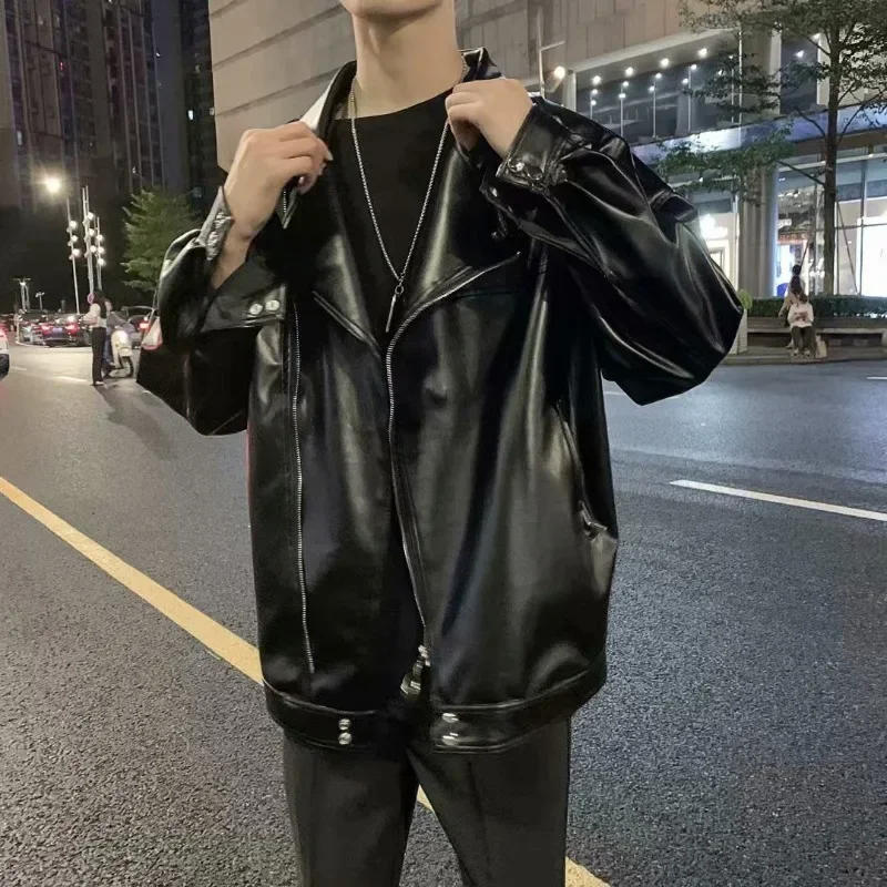 Youthful Minimalist PU Leather Jacket Autumn Winter Trendy Streetwear for Men with Loose Comfort Fit
Youthful Minimalist PU Leather Jacket Autumn Winter Trendy Streetwear for Men with Loose Comfort Fit