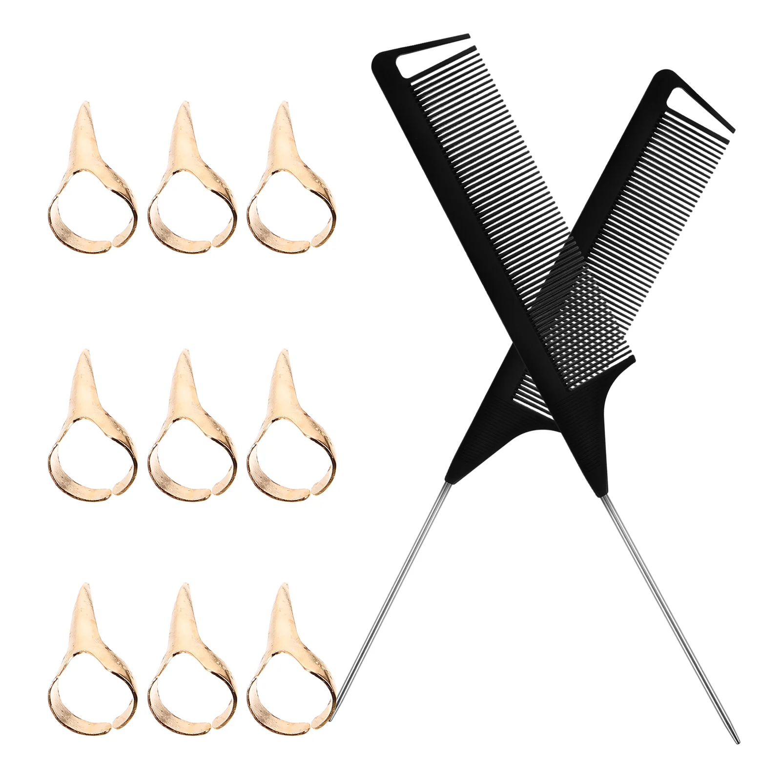 2 Tail Set 9 Golden Rings Stainless Steel Detangling Hair Parting Rings Combs Hair Styling Tools Braiding Partition
2 Tail Set 9 Golden Rings Stainless Steel Detangling Hair Parting Rings Combs Hair Styling Tools Braiding Partition