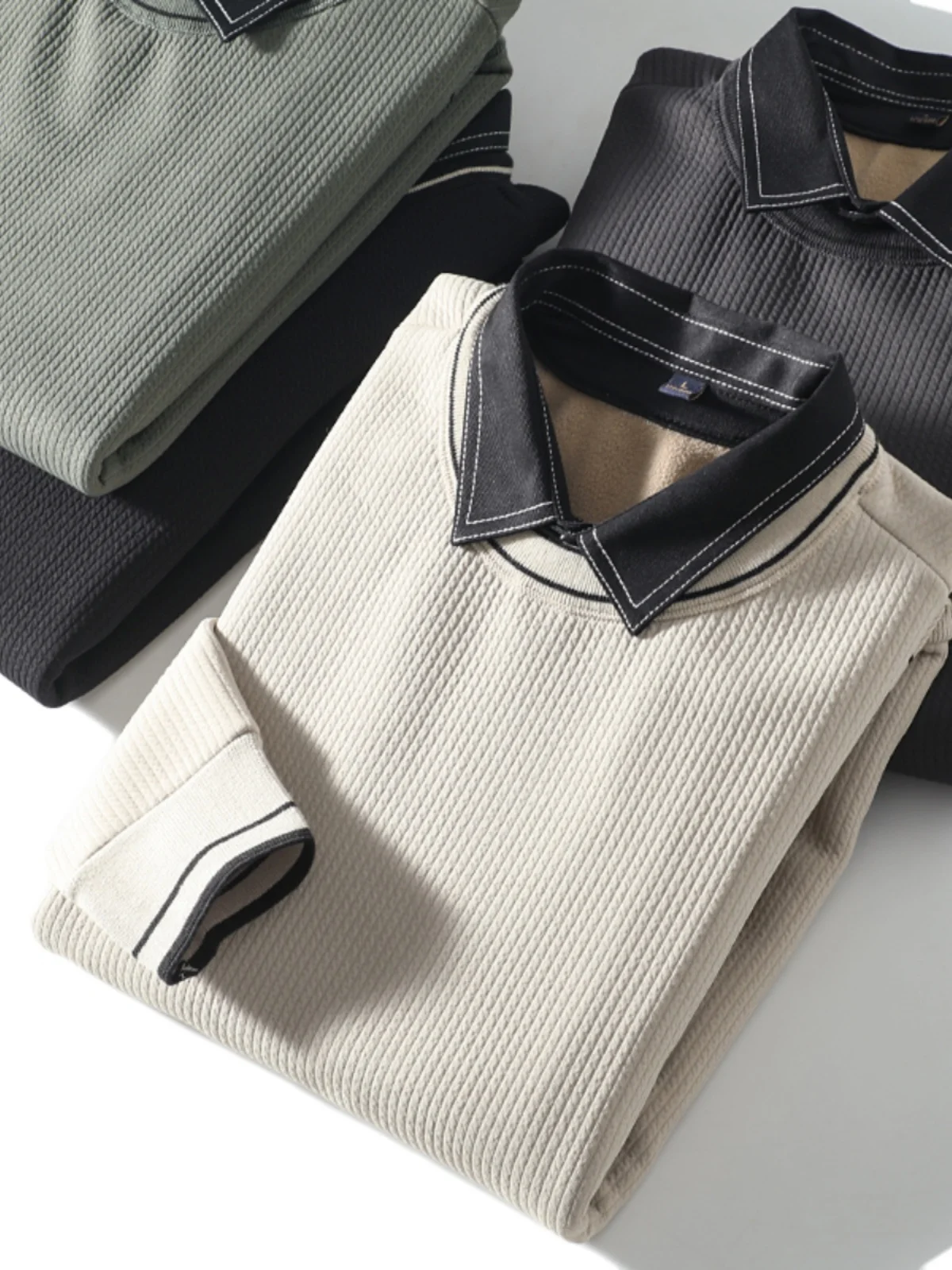 Men's Fashion Thickened Fleece Long Sleeve Knitted Shirt Collar Sweater Trendy Color Winter Urban Style Youth Overhead
Men's Fashion Thickened Fleece Long Sleeve Knitted Shirt Collar Sweater Trendy Color Winter Urban Style Youth Overhead