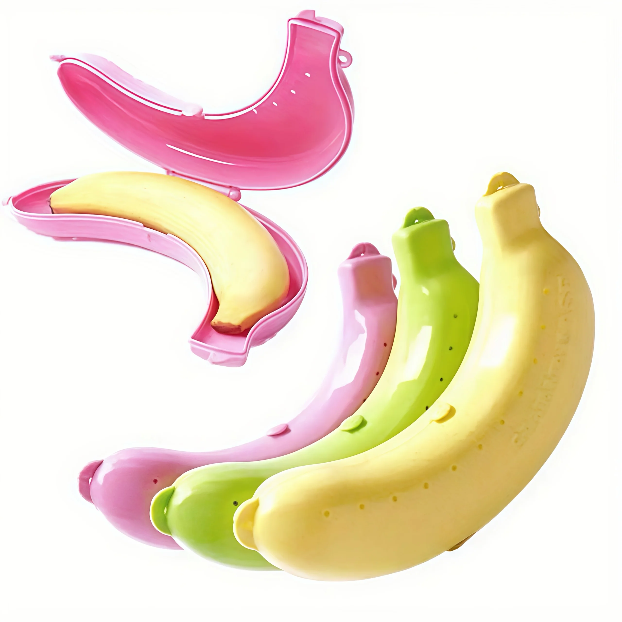 1 piece, banana protector container, plastic box holder case, food lunch fruit storage box outdoor travel cute banana box, school picnic camping outing, women's, men's gift, Easter, Mother's Day, mom, Carnation
1 piece, banana protector container, plastic box holder case, food lunch fruit storage box outdoor travel cute banana box, school picnic camping outing, women's, men's gift, Easter, Mother's Day, mom, Carnation