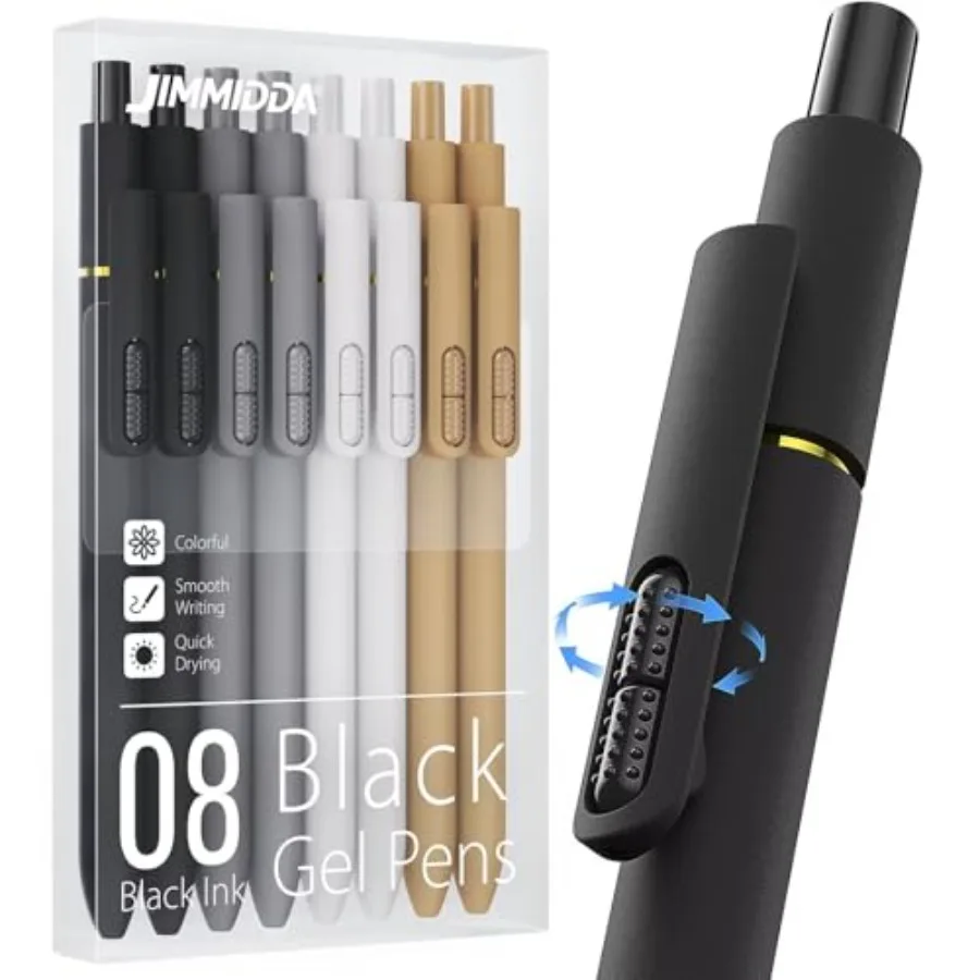 8Pcs Black Gel Pens - 0.7mm Medium Point Black Ink Pens Smooth Writing - Quick Drying Retractable Pen for Men Women Classic - 8
8Pcs Black Gel Pens - 0.7mm Medium Point Black Ink Pens Smooth Writing - Quick Drying Retractable Pen for Men Women Classic - 8