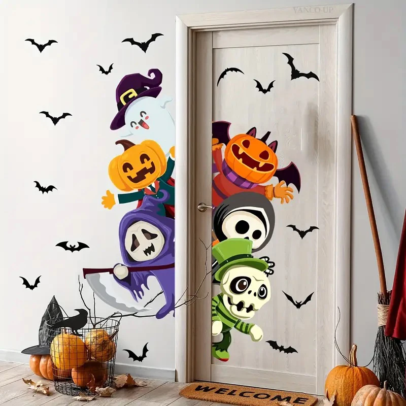 Halloween Stickers Pumpkin Headed Bats Funny Characters and Other Creative Holiday Atmosphere Decorations for Wall Stickers
Halloween Stickers Pumpkin Headed Bats Funny Characters and Other Creative Holiday Atmosphere Decorations for Wall Stickers