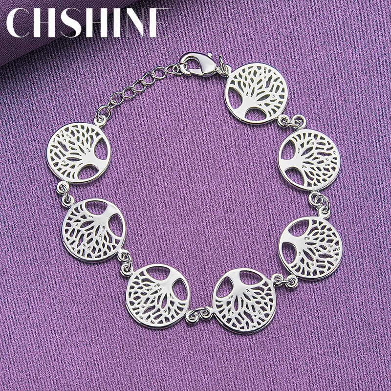 CHSHINE 925 Sterling Silver Tree of Life Round Chain Bracelet For Women Fashion Charm Wedding Party Jewelry
CHSHINE 925 Sterling Silver Tree of Life Round Chain Bracelet For Women Fashion Charm Wedding Party Jewelry