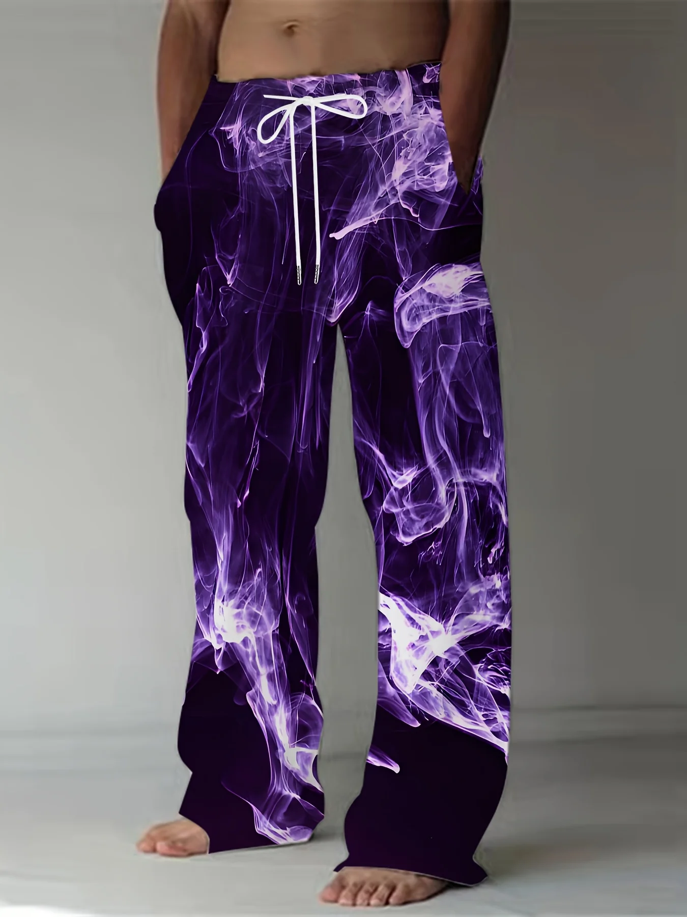 2025 Casual Men's Long Pants Dynamic 3D Flame Print Straight Wide Leg Drawstring Trousers Side Pocket Loose Beach Pants For Men
2025 Casual Men's Long Pants Dynamic 3D Flame Print Straight Wide Leg Drawstring Trousers Side Pocket Loose Beach Pants For Men