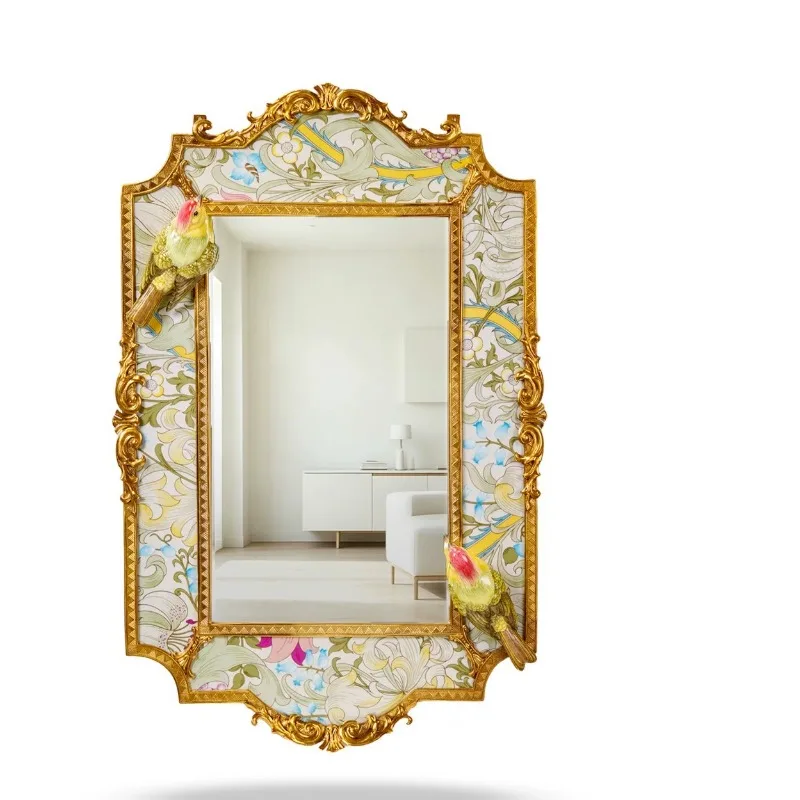 Retro flower and bird decorative makeup mirror medium ancient style high sense wall collection art mirror
Retro flower and bird decorative makeup mirror medium ancient style high sense wall collection art mirror