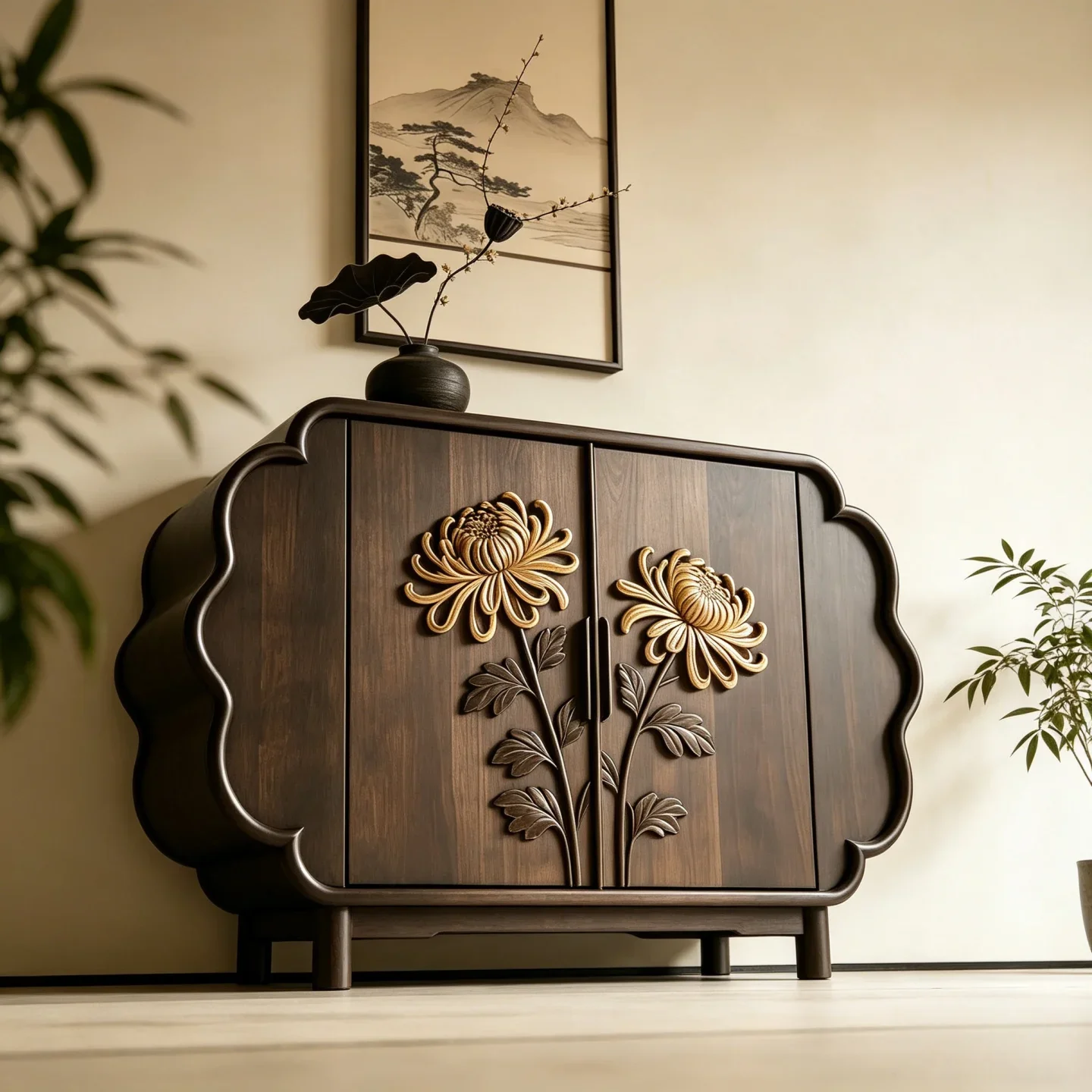 H1 solid wood dining side cabinet swing door free installation side cabinet living room carved locker
H1 solid wood dining side cabinet swing door free installation side cabinet living room carved locker