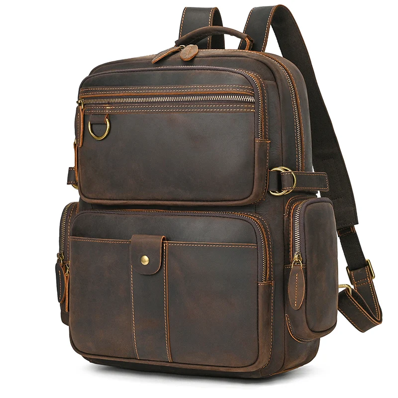 Hot Sell Men's Leather Backpack Crazy Horse Leather Genuine Leather Backpack Bag For Men Male Cowhide Leather Laptop Bag 14 15"
Hot Sell Men's Leather Backpack Crazy Horse Leather Genuine Leather Backpack Bag For Men Male Cowhide Leather Laptop Bag 14 15"