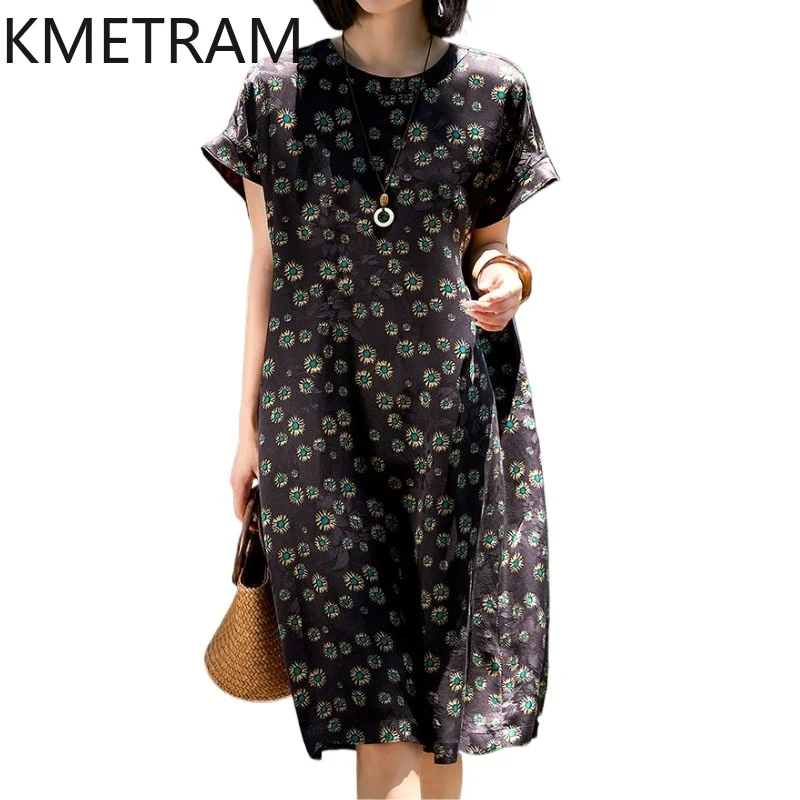 KMETRAM 100% Real Mulberry Silk Dresses for Women Red Cloud Gauze Frocks Retro Floral Midi Dress Summer Woman Clothes 2026 원피스
KMETRAM 100% Real Mulberry Silk Dresses for Women Red Cloud Gauze Frocks Retro Floral Midi Dress Summer Woman Clothes 2026 원피스
