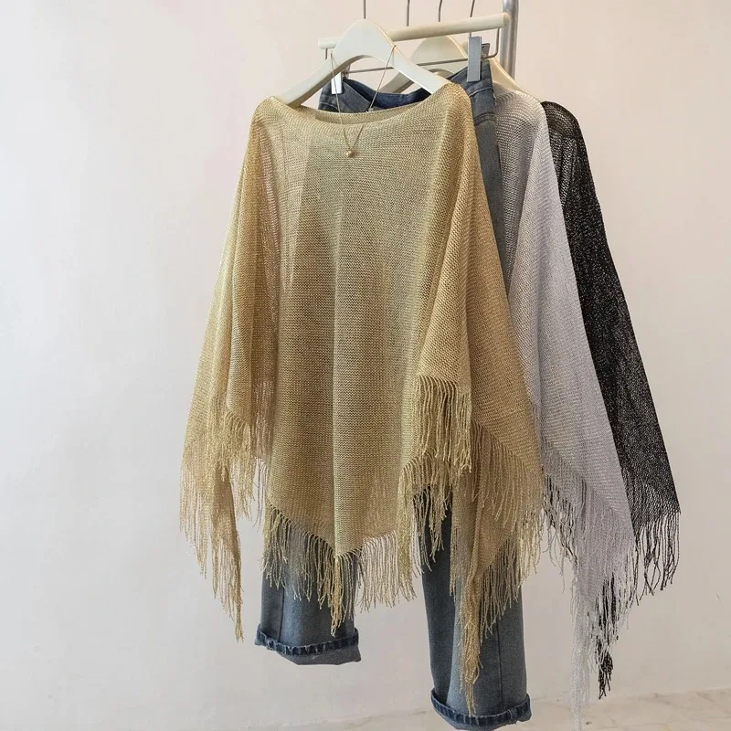 Beach Sexy Bikini Cover up Open Cardigan Hollow out Cape Bright Silk Shawl Women's Lace Shirt Mesh Fabric Batwing Sleeve
Beach Sexy Bikini Cover up Open Cardigan Hollow out Cape Bright Silk Shawl Women's Lace Shirt Mesh Fabric Batwing Sleeve