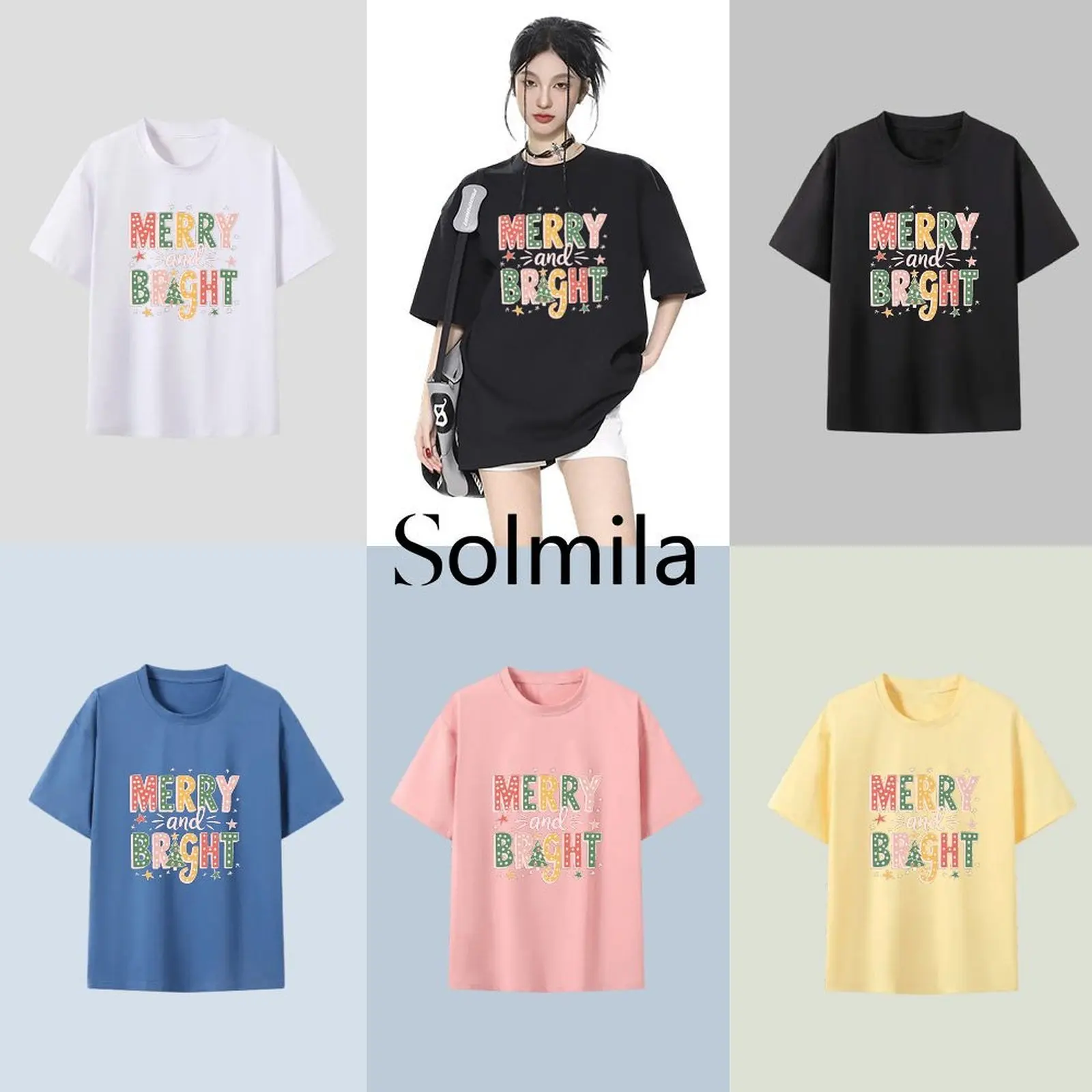 Y2k Fashion Women Quick Drying Causal Comfortable Short Sleeve Printed Christmas Merry And Bright T-Shirt O-neck Tops
Y2k Fashion Women Quick Drying Causal Comfortable Short Sleeve Printed Christmas Merry And Bright T-Shirt O-neck Tops