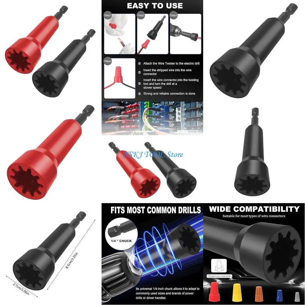 L8RC Wire Twisters Wire Nut Driver with 1/4inch Chuck Spin Twisting Wire Connector Socket HighEfficiency Wire Twisting Tool
L8RC Wire Twisters Wire Nut Driver with 1/4inch Chuck Spin Twisting Wire Connector Socket HighEfficiency Wire Twisting Tool