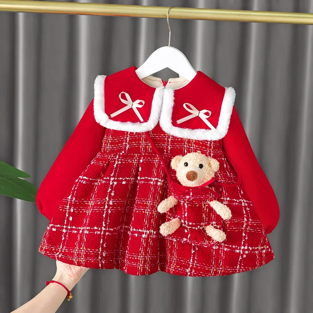 Girls Dress 2023 Plaid Plush Dresses for Kids 2023 Autumn/Winter Children Princess Costume Christmas Party Baby Girl Clothes
Girls Dress 2023 Plaid Plush Dresses for Kids 2023 Autumn/Winter Children Princess Costume Christmas Party Baby Girl Clothes