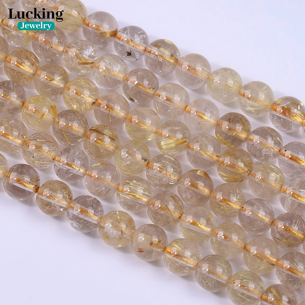 Natural Golden Rutilated Quartz Loose Stone Beads For Jewelry Making Bracelet Necklace Accessories 15''
Natural Golden Rutilated Quartz Loose Stone Beads For Jewelry Making Bracelet Necklace Accessories 15''