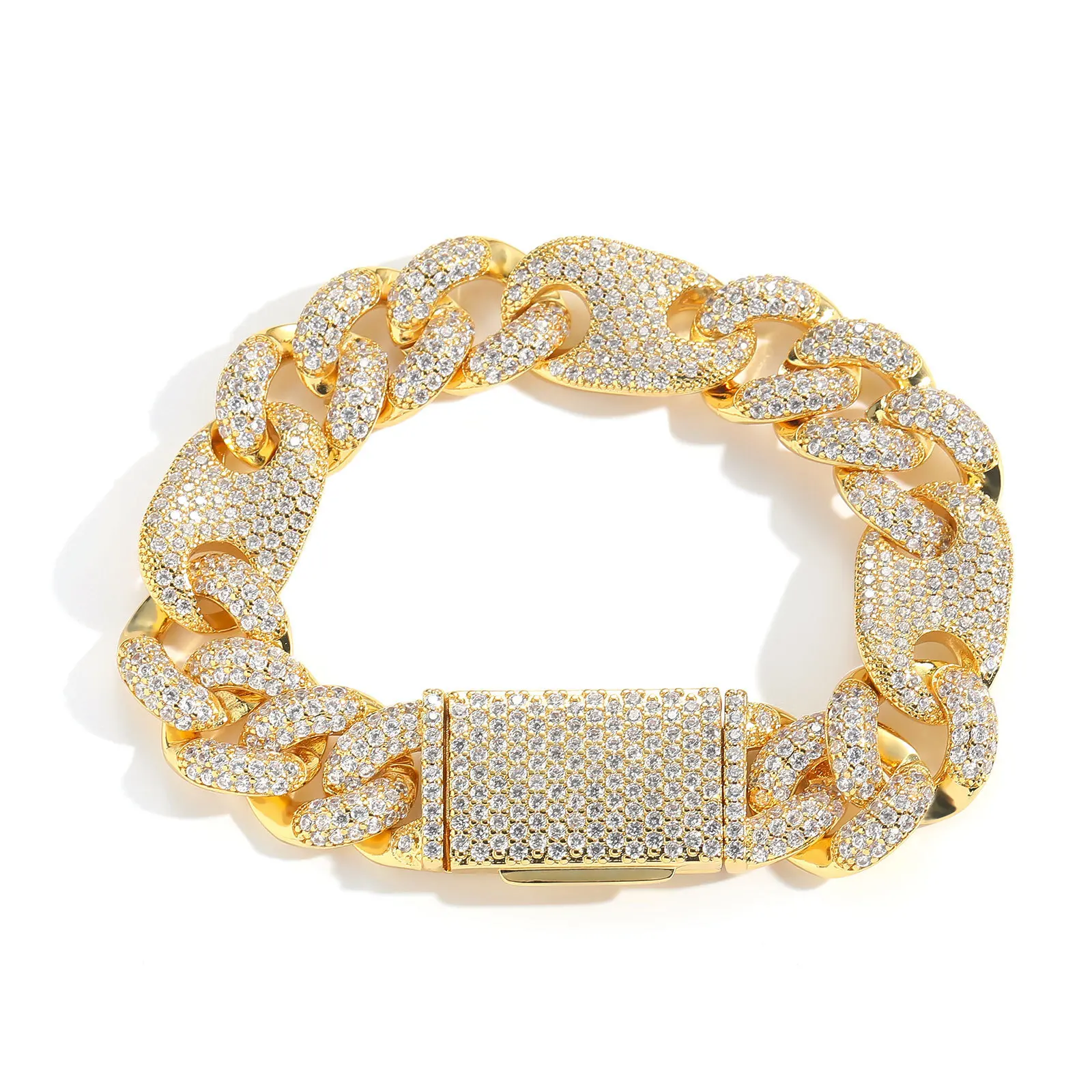 2024 New Hip Hop brass Zircon bracelet 15mm 3 to 1 pig nose bubble Cuban chain trend men cross-border bracelet
2024 New Hip Hop brass Zircon bracelet 15mm 3 to 1 pig nose bubble Cuban chain trend men cross-border bracelet