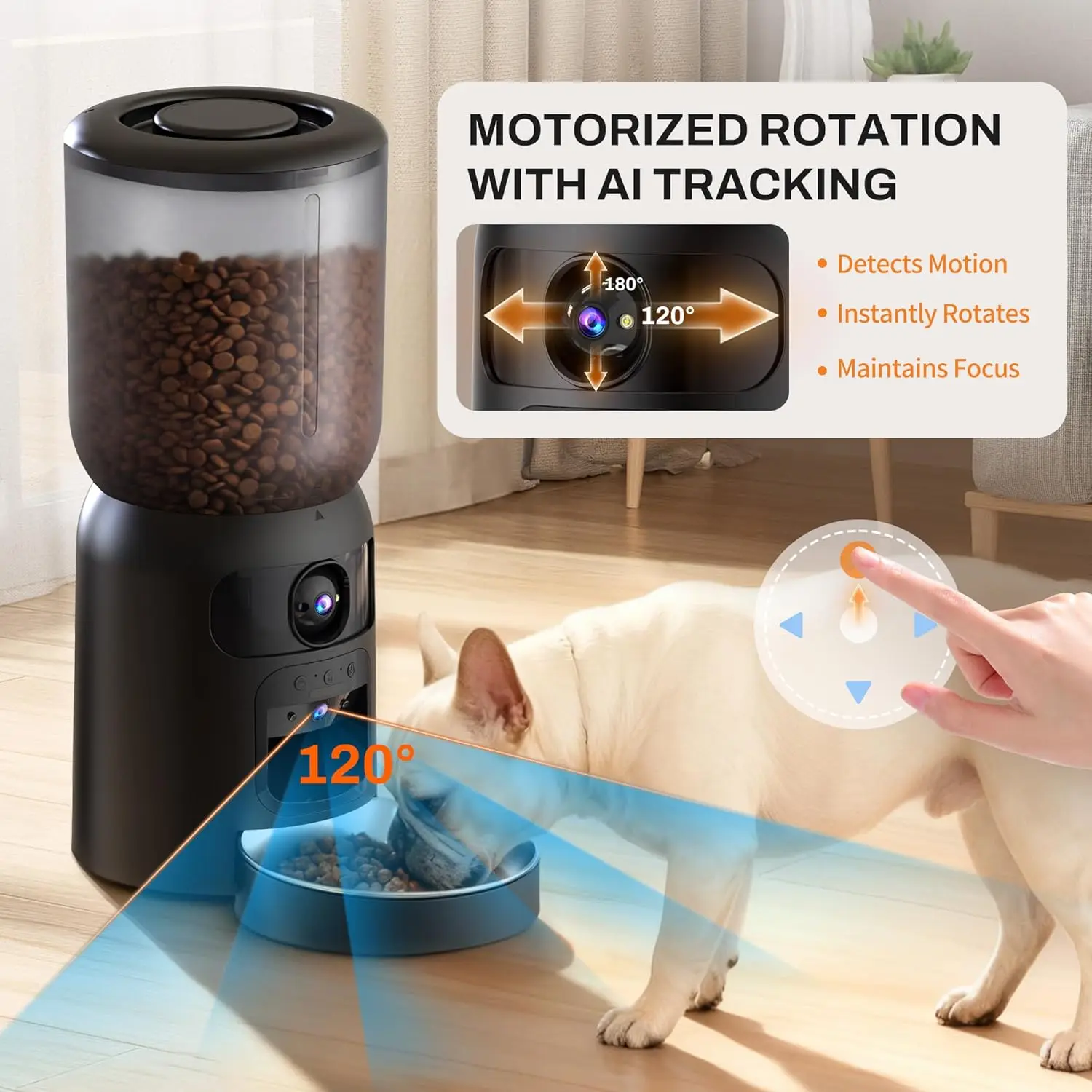 Automatic Cat Feeder with Dual Camera WiFi App Control 5L Automatic Dog Food Storage Container 2K HD Video and Laser Pet Toy
Automatic Cat Feeder with Dual Camera WiFi App Control 5L Automatic Dog Food Storage Container 2K HD Video and Laser Pet Toy