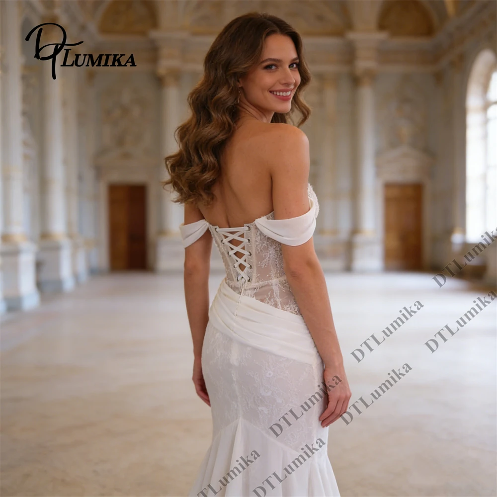 DTLumika Illusion Corset Women's Bridal Gown Off Shoulder Mermaid Wedding Dresses Customized Size & Color Romantic Bride Dress
DTLumika Illusion Corset Women's Bridal Gown Off Shoulder Mermaid Wedding Dresses Customized Size & Color Romantic Bride Dress