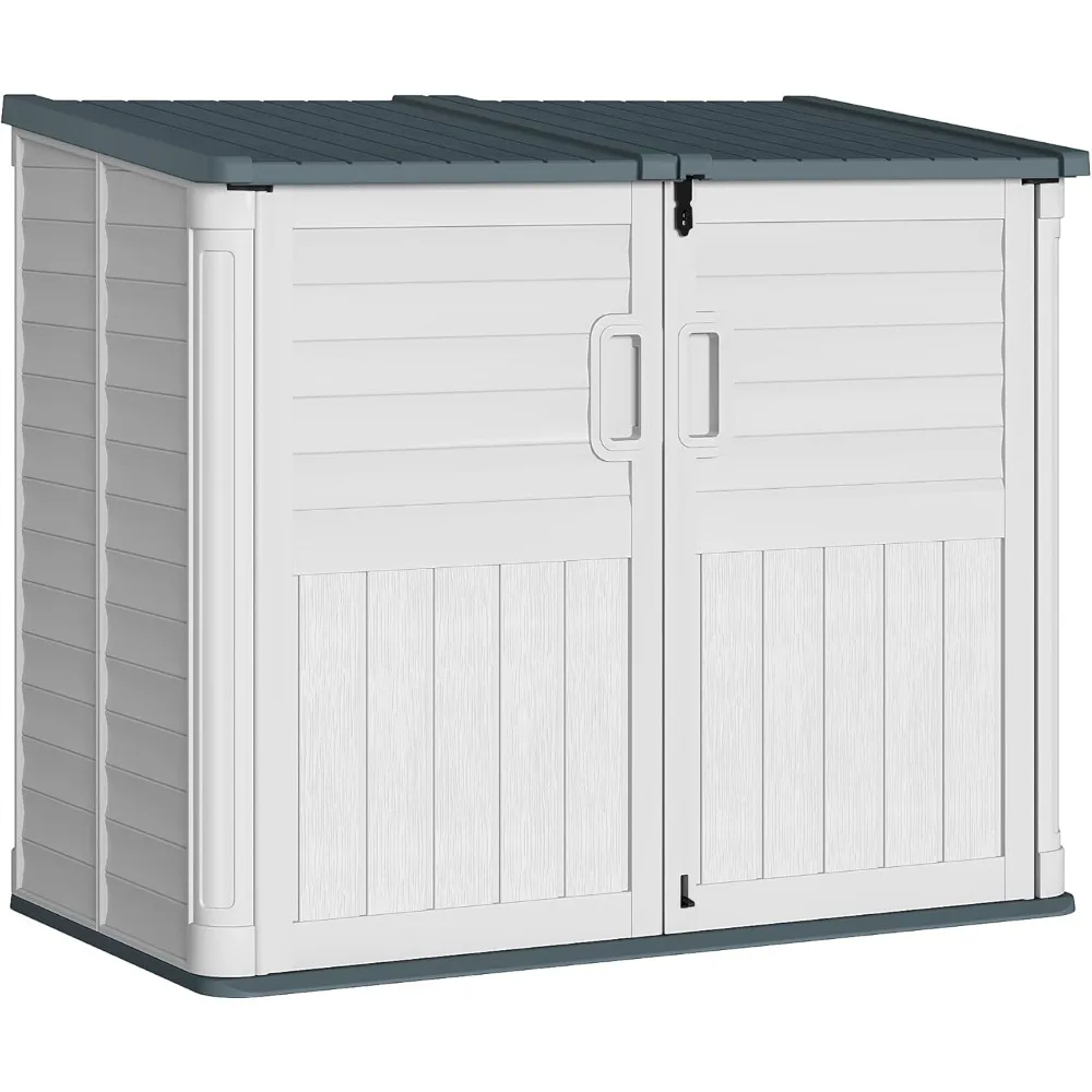 Outdoor Resin Storage Shed, 34 Cu.ft Horizontal Outdoor Storage Box Waterproof for Garden, Pool Storage, Garbage Cans, Beige
Outdoor Resin Storage Shed, 34 Cu.ft Horizontal Outdoor Storage Box Waterproof for Garden, Pool Storage, Garbage Cans, Beige