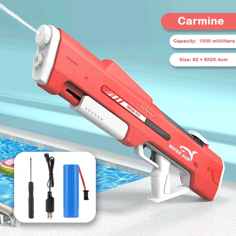 Powerful 1000ML Electric Water Gun Toy Automatic High Pressure Bursts Water Pistol Play Summer Outdoor Pool Toy for Boys Adults
Powerful 1000ML Electric Water Gun Toy Automatic High Pressure Bursts Water Pistol Play Summer Outdoor Pool Toy for Boys Adults