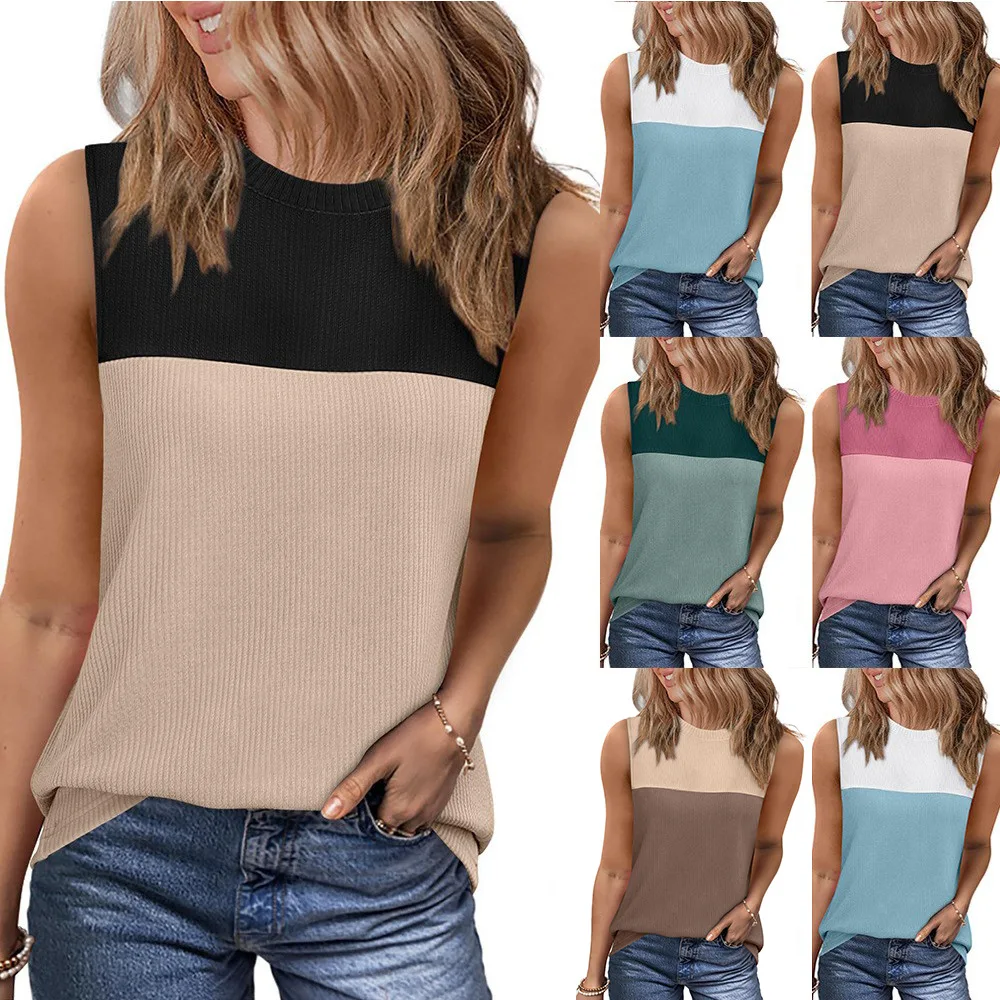Casual Loose Sleeveless Blouses for Women Fashion Summer Oversized Shirts Elegant Youth Female Color-blocking Basic Tops Vest
Casual Loose Sleeveless Blouses for Women Fashion Summer Oversized Shirts Elegant Youth Female Color-blocking Basic Tops Vest