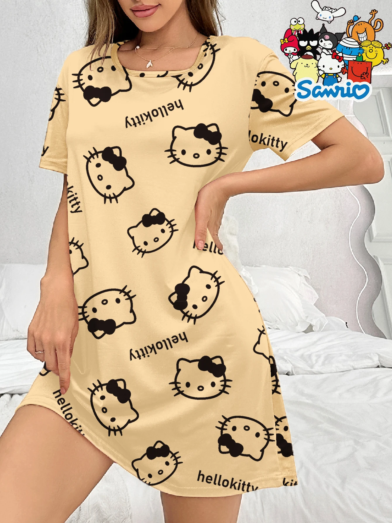 Summer HelloKitty Printed Short Sleeve Nightdress Cartoon Cute Casual Pajamas Loungewear
Summer HelloKitty Printed Short Sleeve Nightdress Cartoon Cute Casual Pajamas Loungewear