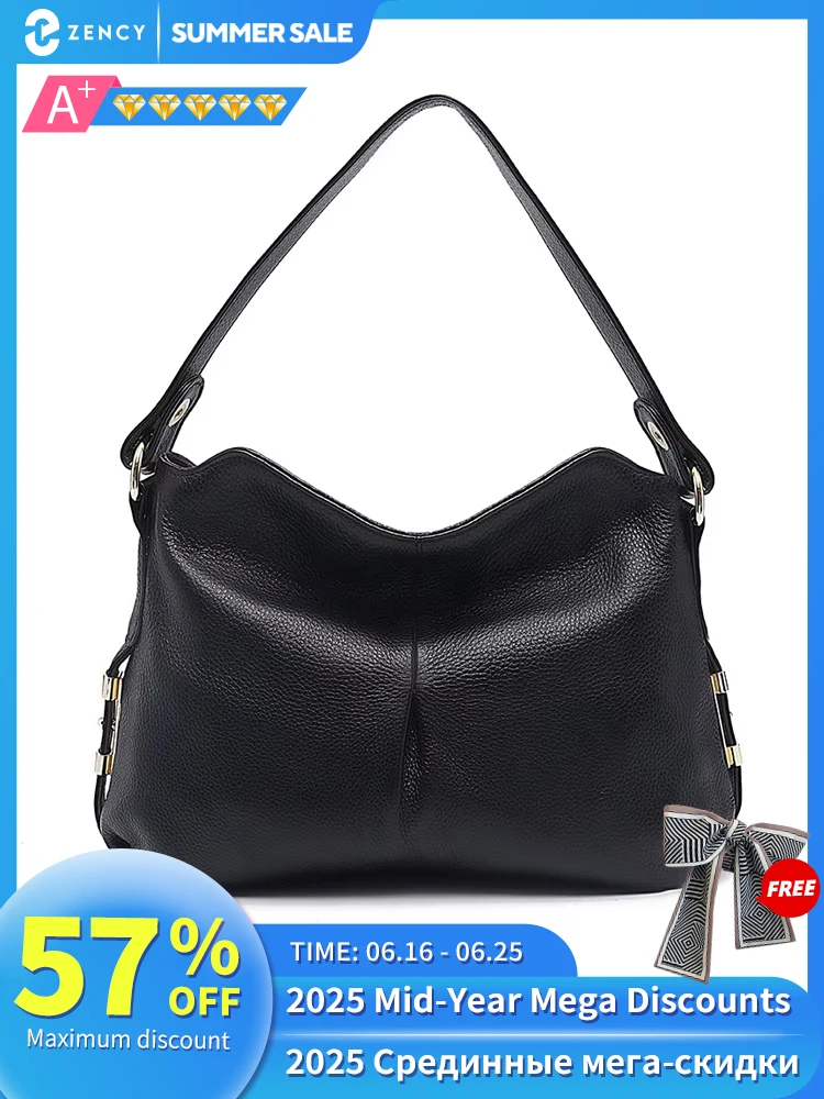 Zency Women's Genuine Leather Shoulder Bags Female Fashion Hobos Crossbody Lady Shopper Designer Handbag Black For Commuters
Zency Women's Genuine Leather Shoulder Bags Female Fashion Hobos Crossbody Lady Shopper Designer Handbag Black For Commuters