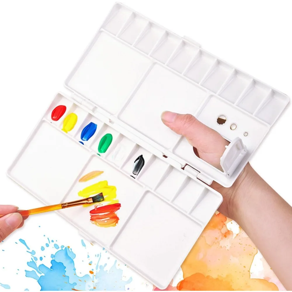 25-Well Compact Paint Palette for Mixing Colors with Folding Tray and Brush Holder
25-Well Compact Paint Palette for Mixing Colors with Folding Tray and Brush Holder