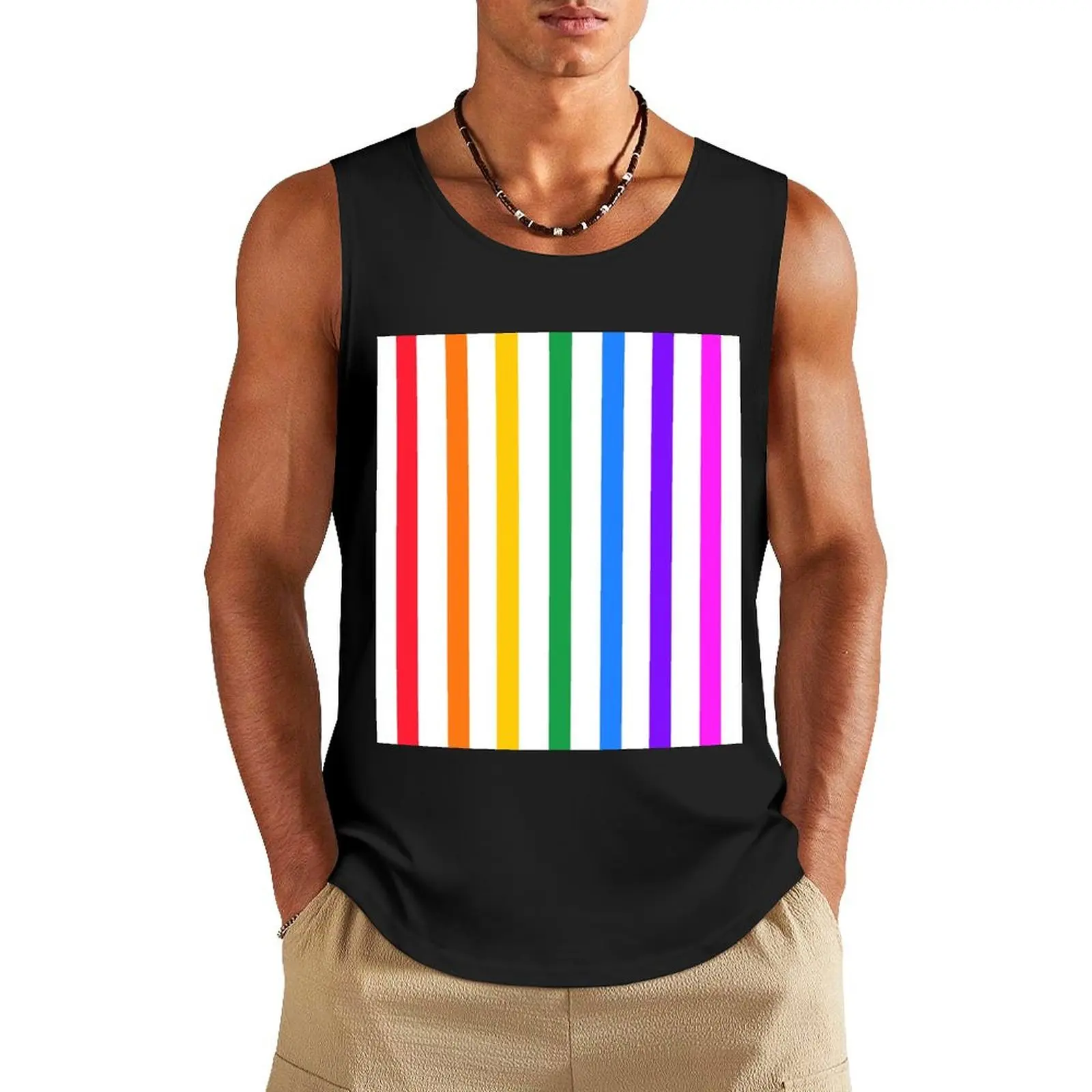 Bright rainbow stripes Tank Top bodybuilding man gym shirt man sleeveless gym clothing men
Bright rainbow stripes Tank Top bodybuilding man gym shirt man sleeveless gym clothing men