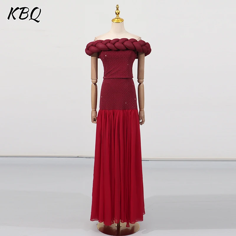 KBQ Solid Chic Two Piece Set for Women Slash Neck Short Sleeve Slimming Backless Top High Waist Long Mesh Skirt Suit Female New
KBQ Solid Chic Two Piece Set for Women Slash Neck Short Sleeve Slimming Backless Top High Waist Long Mesh Skirt Suit Female New