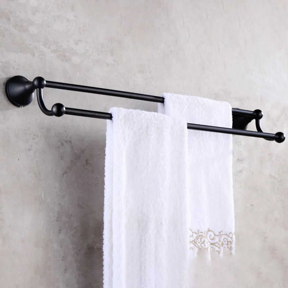Black Oil Rubbed Brass Wall Mounted Bathroom Hardware Double Towel Rail Bar Holder Dba852
Black Oil Rubbed Brass Wall Mounted Bathroom Hardware Double Towel Rail Bar Holder Dba852