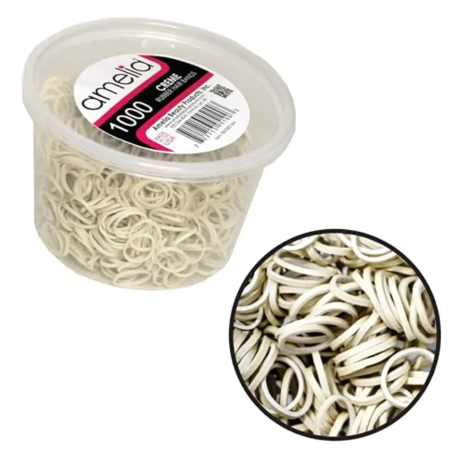 Amelia Beauty 1000 Count Small Rubber Bands for Hair ½" White - Made in USA - Recloseable Container - Mini Hair Elastics for Br
Amelia Beauty 1000 Count Small Rubber Bands for Hair ½" White - Made in USA - Recloseable Container - Mini Hair Elastics for Br