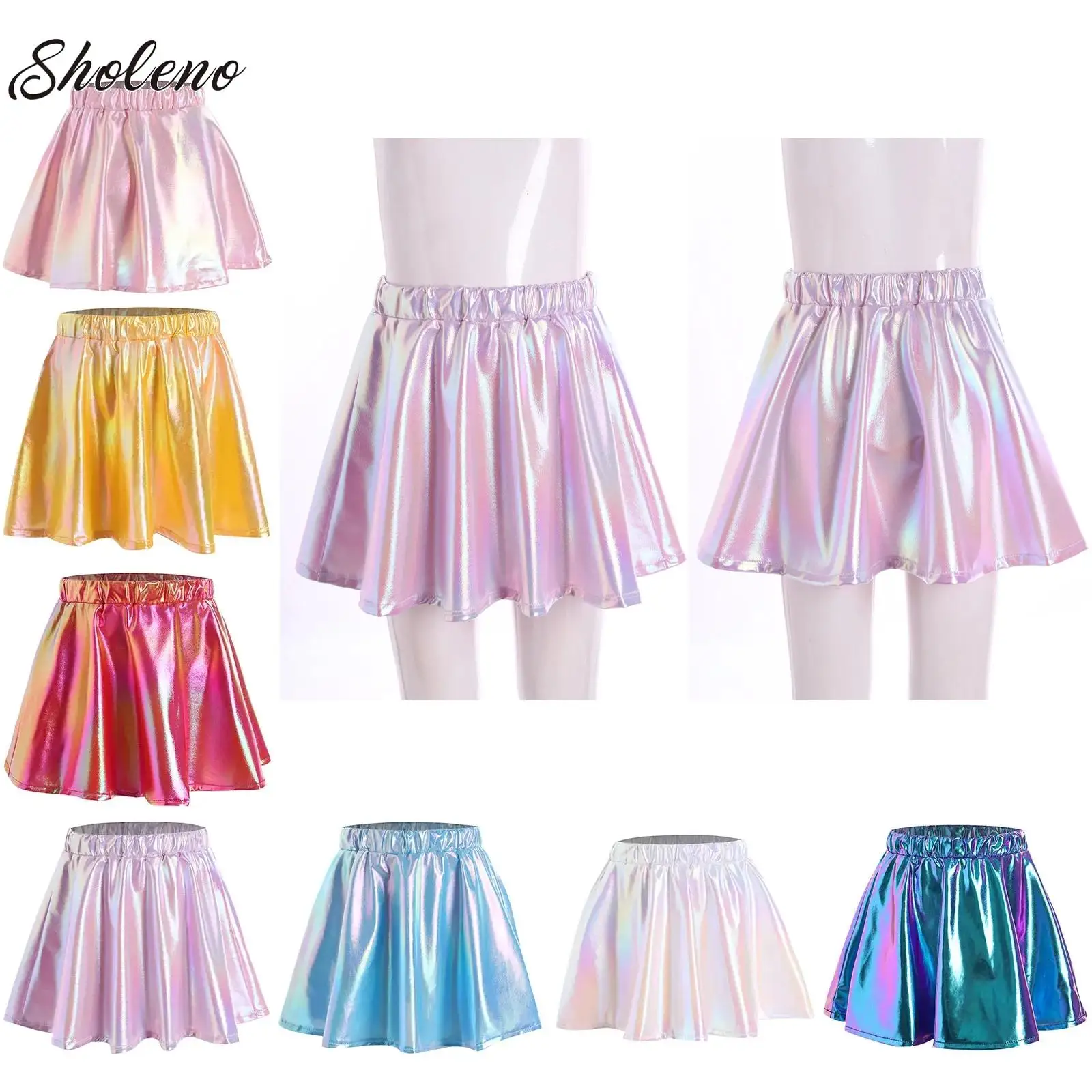 Girls Metallic Shiny Skirt A-Line Elastic Waistband Miniskirt for Skater Jazz Hip Hop Modern Dance Cheerleading Performance
Girls Metallic Shiny Skirt A-Line Elastic Waistband Miniskirt for Skater Jazz Hip Hop Modern Dance Cheerleading Performance