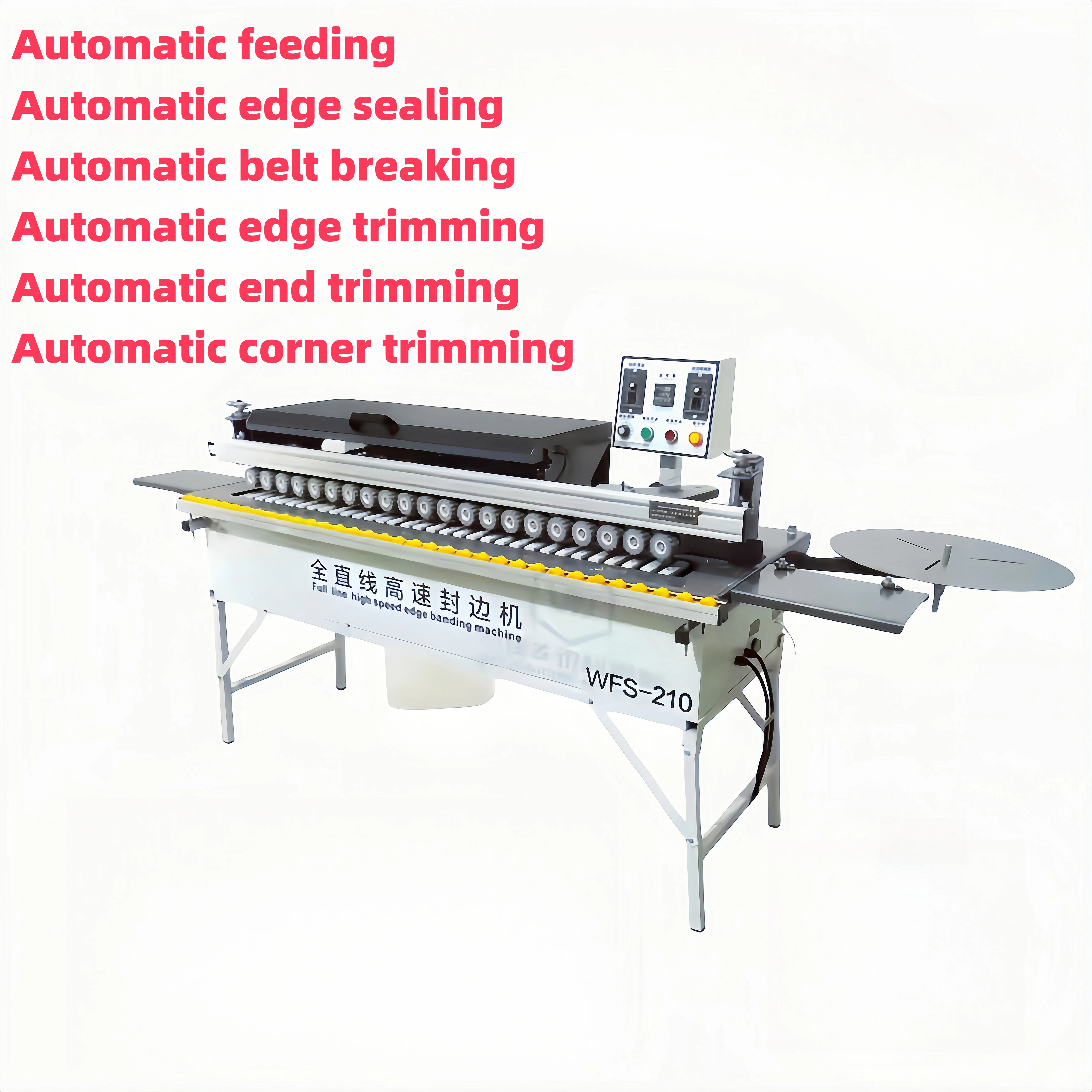 WFS-210 Fully Automatic Edge Banding Machine Full Line High Speed Edge Sealing Machine Edge Bander Mdf Plywood Hdf Woodworking
WFS-210 Fully Automatic Edge Banding Machine Full Line High Speed Edge Sealing Machine Edge Bander Mdf Plywood Hdf Woodworking