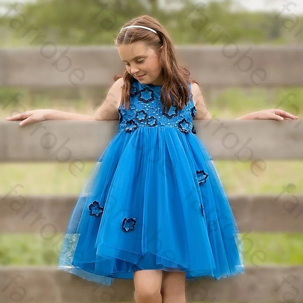 Customized Cute Blue Tulle Flower Girl Dress Sleeveless O Neck 3D Pageant Gown Bow Belt A Line Baby Birthday Party Dresses
Customized Cute Blue Tulle Flower Girl Dress Sleeveless O Neck 3D Pageant Gown Bow Belt A Line Baby Birthday Party Dresses
