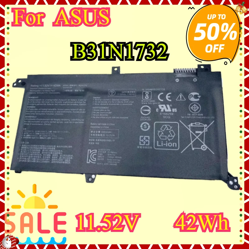 B31N1732 11.52V 42Wh Laptop Battery For ASUS VivoBook X430UA X430UF X430UN X430FA X430FN X571G X571LH X571GT S430FA/S430FN/S430U
B31N1732 11.52V 42Wh Laptop Battery For ASUS VivoBook X430UA X430UF X430UN X430FA X430FN X571G X571LH X571GT S430FA/S430FN/S430U