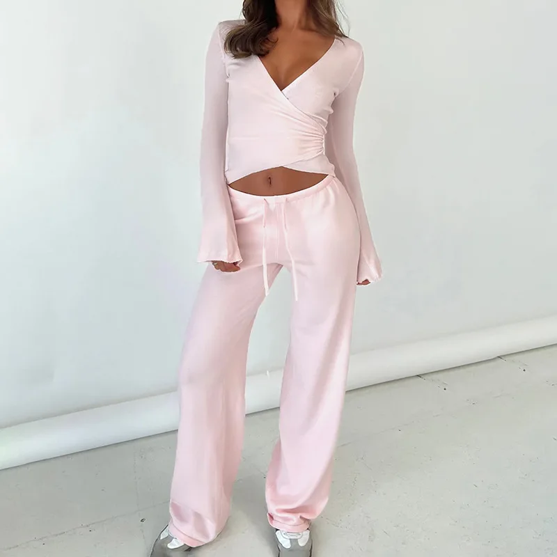 2025 New Umbilical Cord Set Women's Spring and Autumn Sports Set Sexy and Elegant Pink Solid Color Two Piece Set Casual
2025 New Umbilical Cord Set Women's Spring and Autumn Sports Set Sexy and Elegant Pink Solid Color Two Piece Set Casual