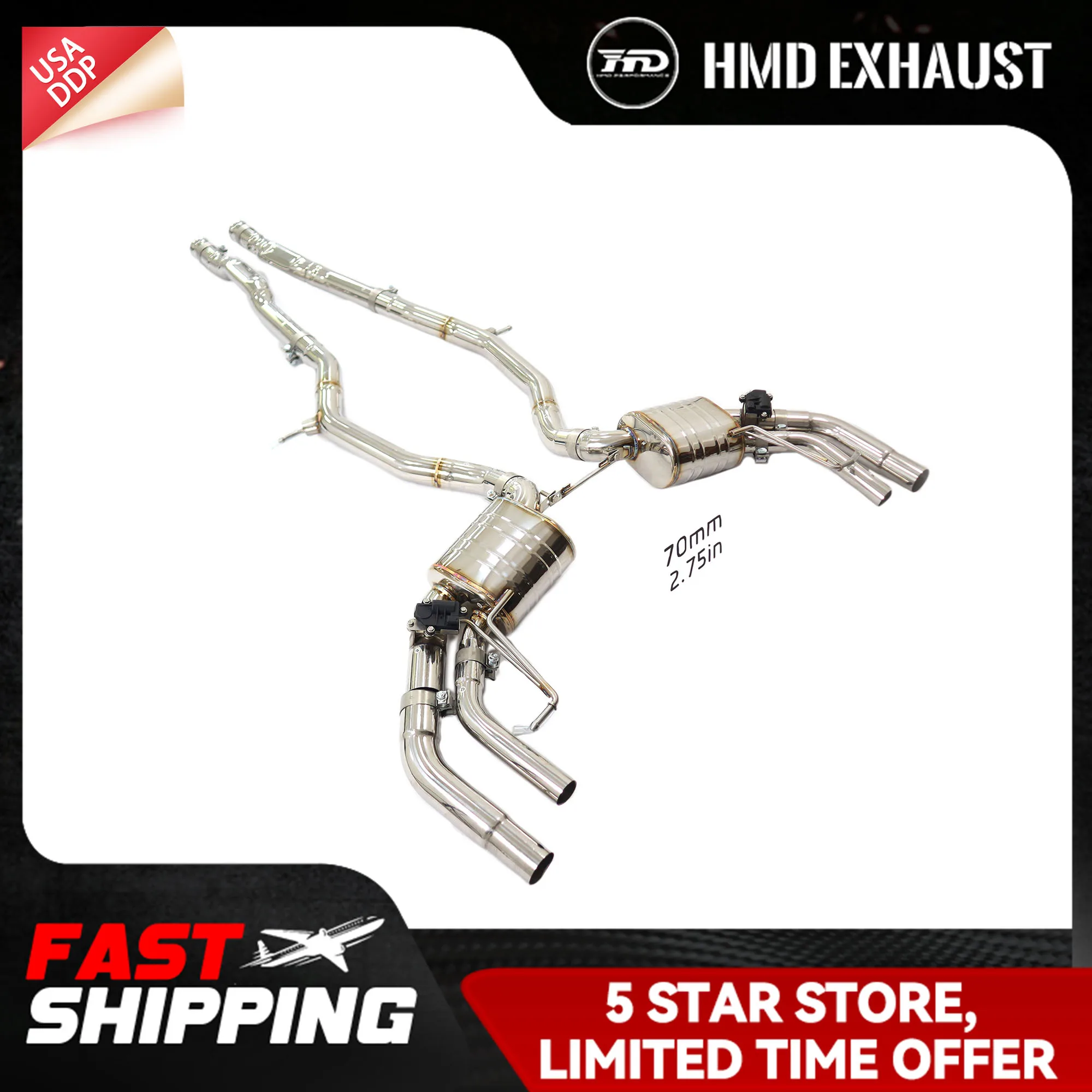 Выхлопная система для Mercedes Benz S500 C217 4.7T SUS304 Catback с электронным клапаном, повышающая мощность, HMD.
Выхлопная система для Mercedes Benz S500 C217 4.7T SUS304 Catback с электронным клапаном, повышающая мощность, HMD.