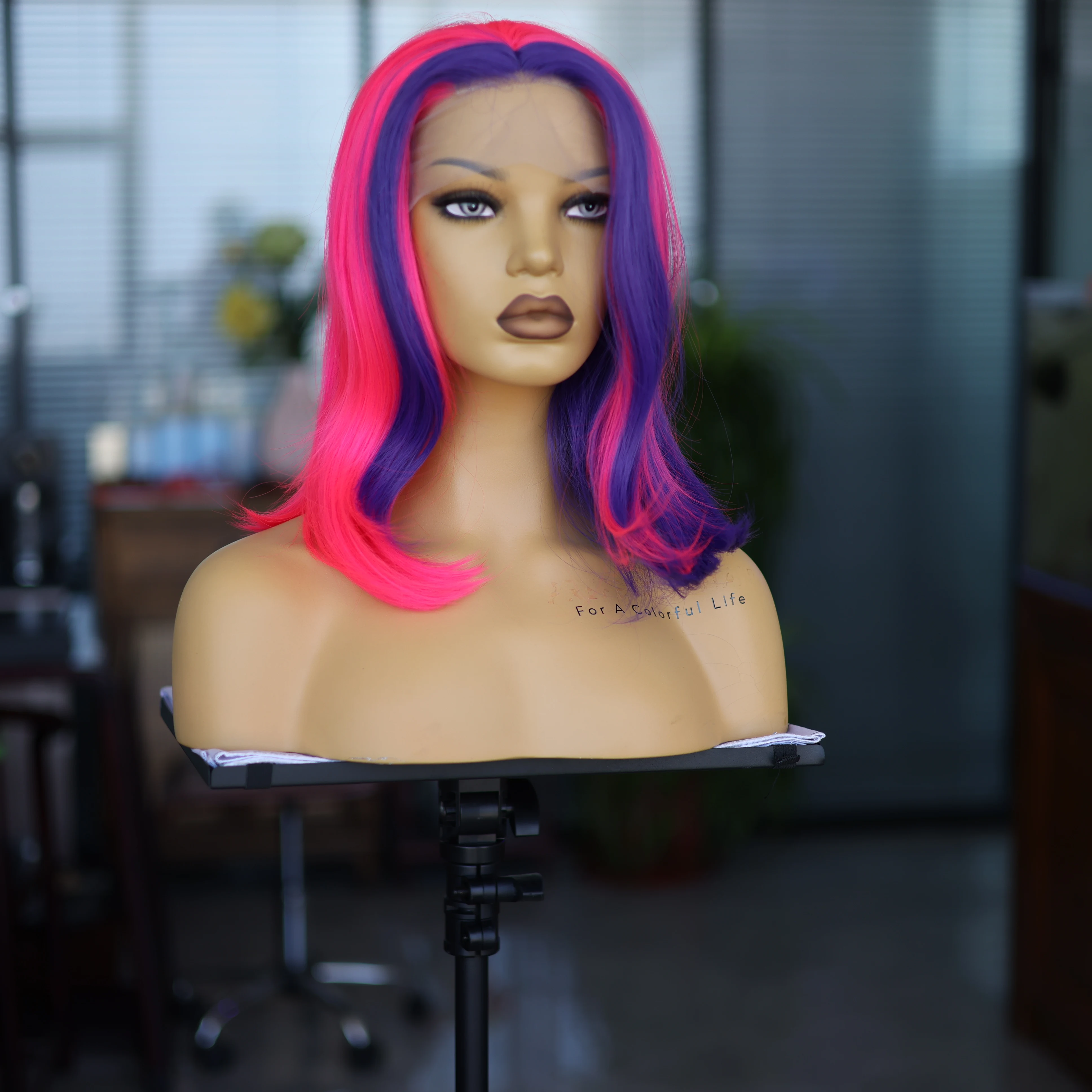 Pink Purple Stitching Front Lace Synthetic Short Wig Glue-free Non-fading Lightweight Breathable Party Cosplay Women's Wig
Pink Purple Stitching Front Lace Synthetic Short Wig Glue-free Non-fading Lightweight Breathable Party Cosplay Women's Wig