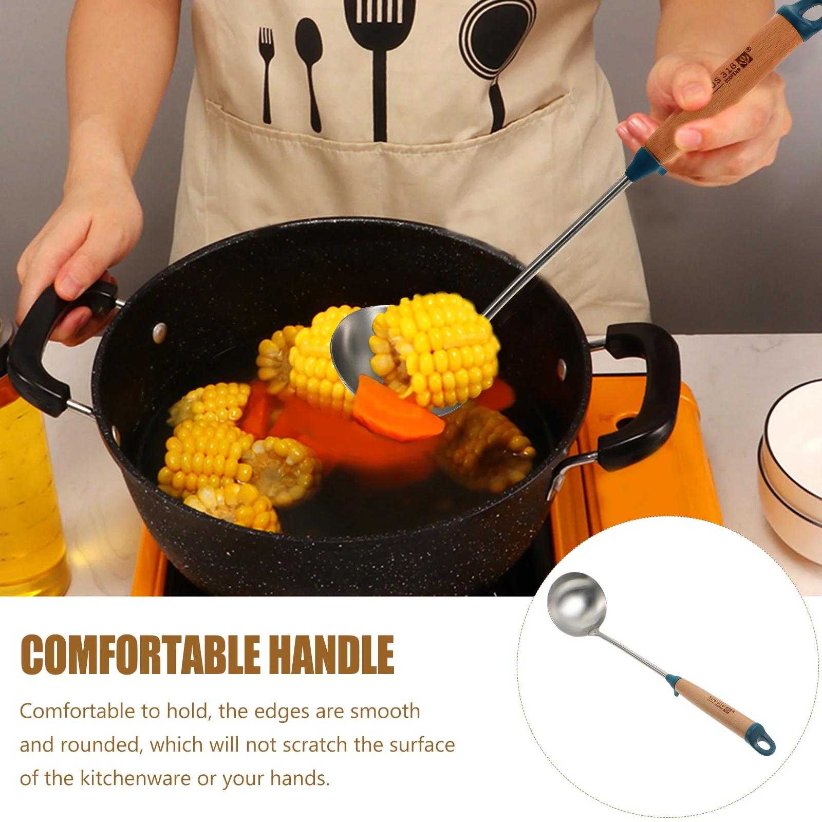 Stainless Steel Cooking Utensils Set Soup Ladle Spatula Kitchen Wares Heat Resistant Non Stick Food Grade Safe Material
Stainless Steel Cooking Utensils Set Soup Ladle Spatula Kitchen Wares Heat Resistant Non Stick Food Grade Safe Material