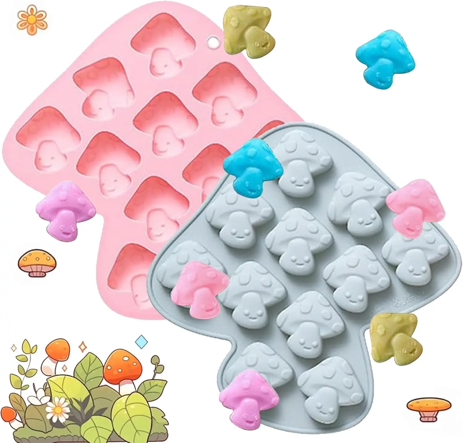 Mirosie 2Pcs 3d Mushroom Silicone Molds 22-hole Chocolate Mold for Candy Cookies Baking Tool Fondant Cake Decoration Accessories
Mirosie 2Pcs 3d Mushroom Silicone Molds 22-hole Chocolate Mold for Candy Cookies Baking Tool Fondant Cake Decoration Accessories
