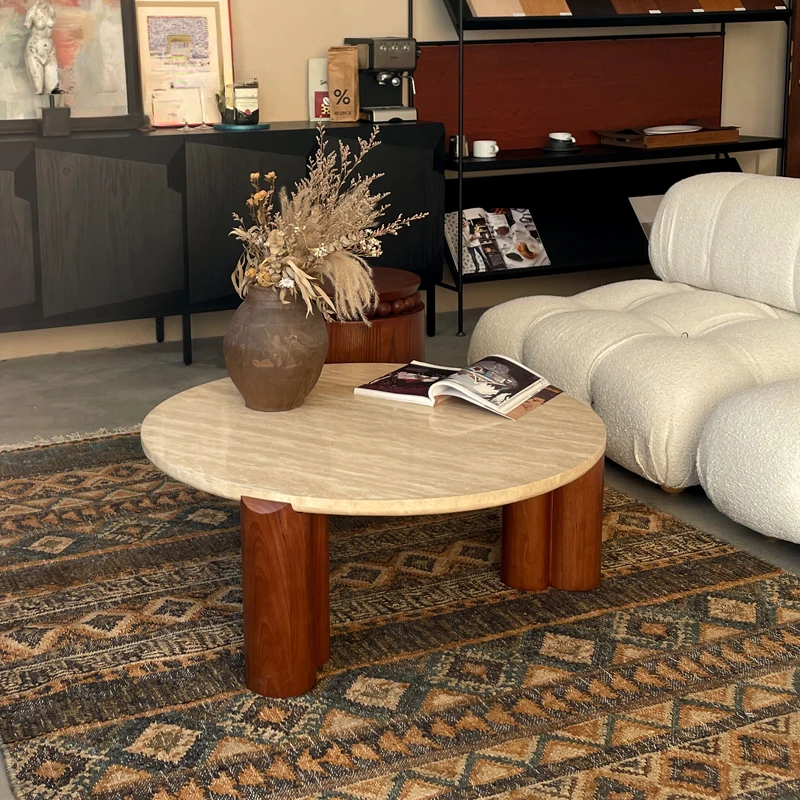 Travertine coffee table medieval marble living room natural solid wood round home
Travertine coffee table medieval marble living room natural solid wood round home