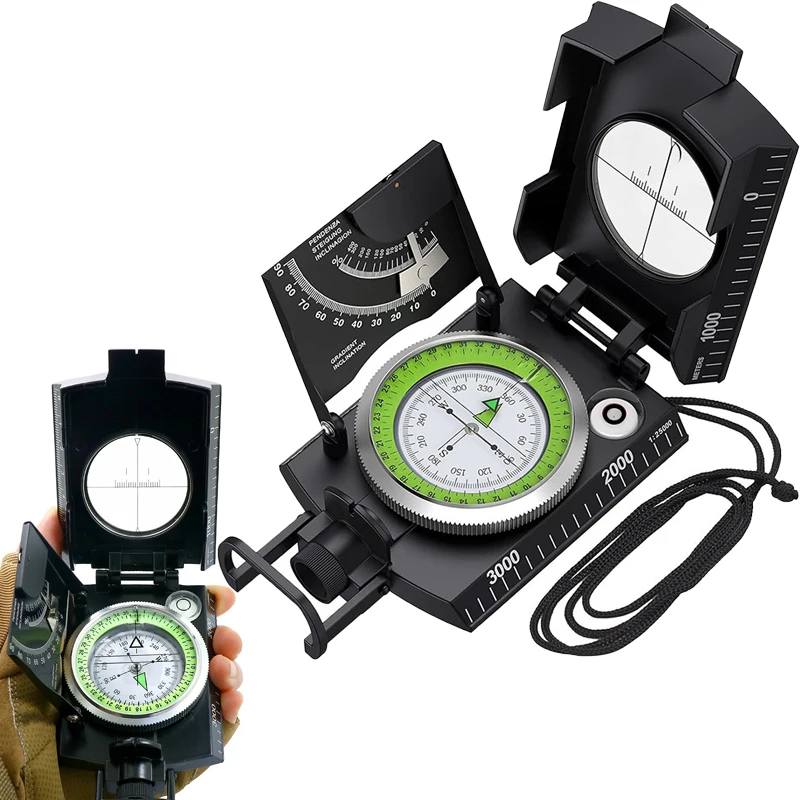 Multifunctional Military Compass High Precision Waterproof Survival Compass with Fluorescent Sighting Navigation for Hiking Camp
Multifunctional Military Compass High Precision Waterproof Survival Compass with Fluorescent Sighting Navigation for Hiking Camp