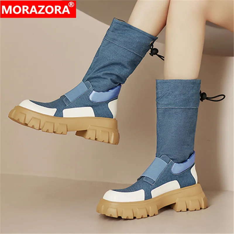 MORAZORA 2024 New Chunky Heels Platform Shoes Mid Calf Spring Autumn Boots Ladies Mixed Colors Genuine Leather Women Boots
MORAZORA 2024 New Chunky Heels Platform Shoes Mid Calf Spring Autumn Boots Ladies Mixed Colors Genuine Leather Women Boots