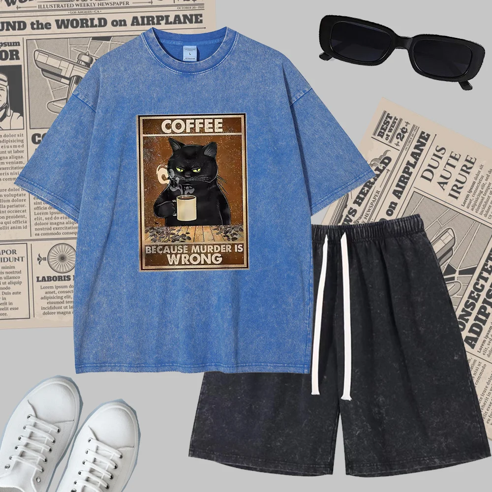 2025 Fun CAT Harajuku T-Shirt Men's Summer Loose Daily Couple Suit Outdoor Street Short Sleeve Shorts Two Piece Men Holiday Sets
2025 Fun CAT Harajuku T-Shirt Men's Summer Loose Daily Couple Suit Outdoor Street Short Sleeve Shorts Two Piece Men Holiday Sets
