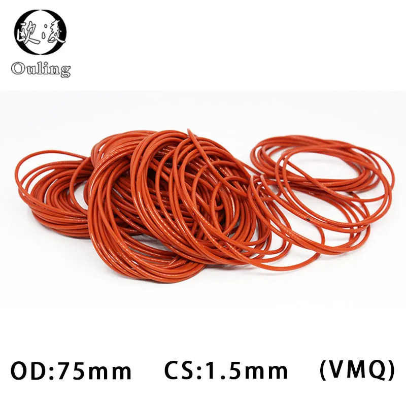 5pcs/lot Red Silicon Ring Silicone O ring CS1.5mm Thickness OD60/75mm Seal Rubber O-Ring Sealing Waterproof Strip Washer Rings
5pcs/lot Red Silicon Ring Silicone O ring CS1.5mm Thickness OD60/75mm Seal Rubber O-Ring Sealing Waterproof Strip Washer Rings