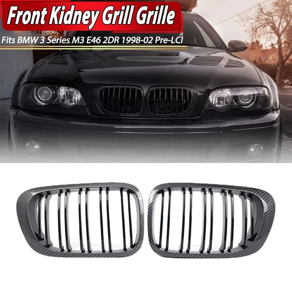 Carbon Fiber Look Car Front Bumper Kidney Grill Grille For BMW E46 M3 Coupe 325Ci 330Ci 1999-2002 51138208685 51138208686
Carbon Fiber Look Car Front Bumper Kidney Grill Grille For BMW E46 M3 Coupe 325Ci 330Ci 1999-2002 51138208685 51138208686
