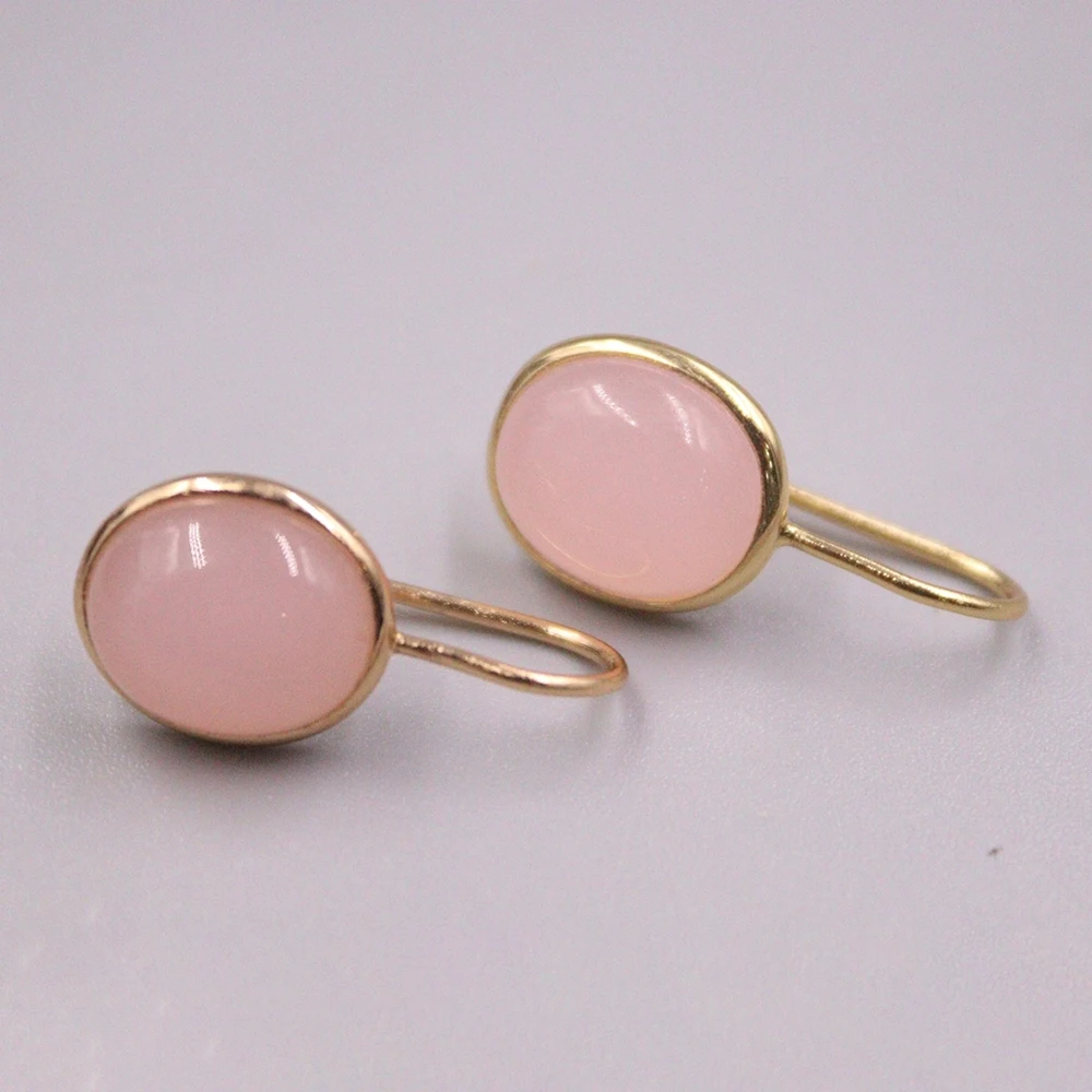 Real Solid 925 Sterling Silver Dangle Women Lucky Pink Chalcedony Oval Earrings
Real Solid 925 Sterling Silver Dangle Women Lucky Pink Chalcedony Oval Earrings