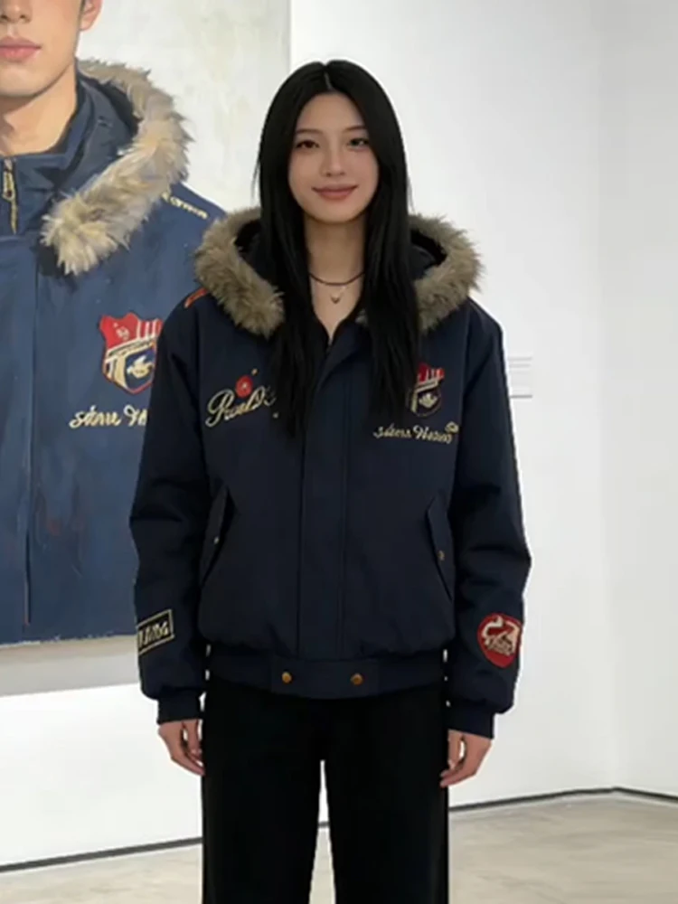 American Embroidered Bae Hooded Cotton Jaet Thi Warm Mountain Eagle Coat Couple'S Youth Casual Winter Coat
American Embroidered Bae Hooded Cotton Jaet Thi Warm Mountain Eagle Coat Couple'S Youth Casual Winter Coat